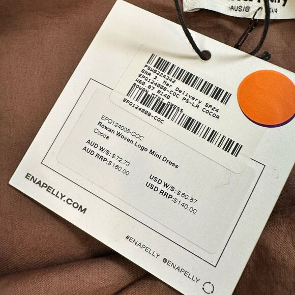 NWT Ena Pelly Women’s Cocoa Brown Tank Rowan Mini Dress - Size 4 - Picture 4 of 6